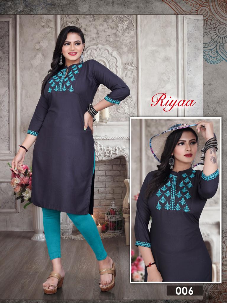 Riyaa Casual Daily Wear Rayon Printed Kurti Collection